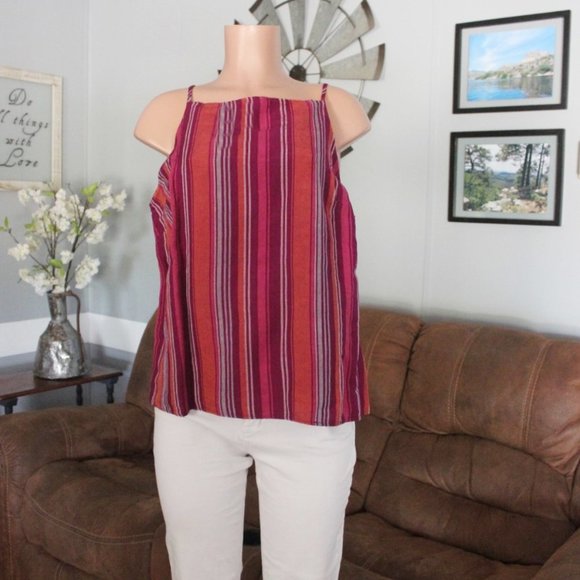 A New Day Tank Purple Orange Pink w/Keyhole Button - Picture 1 of 7